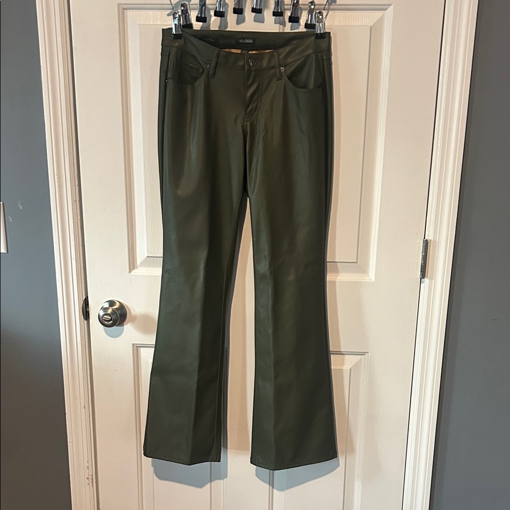Wild Fable olive fake leather trousers.